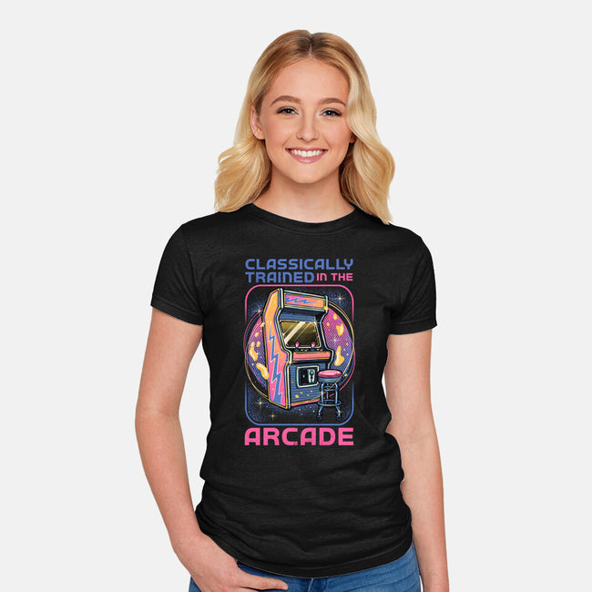 Classic Arcade-Womens-Fitted-Tee-glitchygorilla