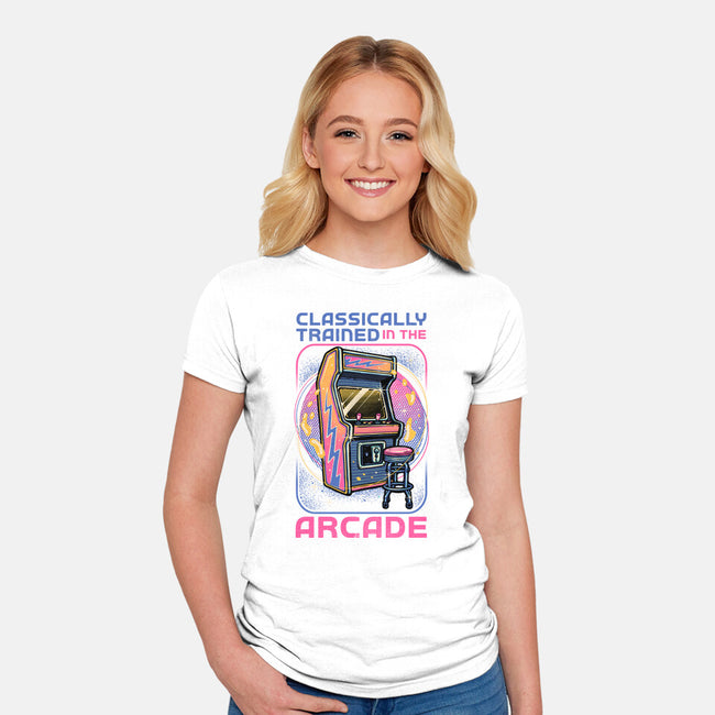 Classic Arcade-Womens-Fitted-Tee-glitchygorilla