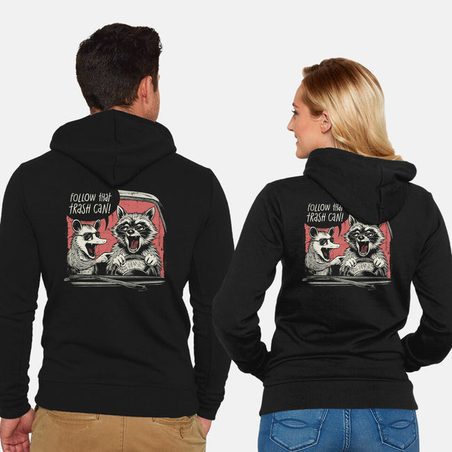 Follow That Trash Can-Unisex-Zip-Up-Sweatshirt-eduely