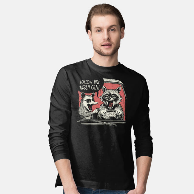 Follow That Trash Can-Mens-Long Sleeved-Tee-eduely