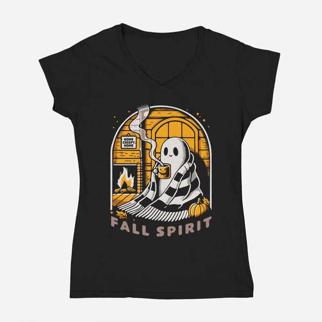 Fall Spirit-Womens-V-Neck-Tee-Popnotic