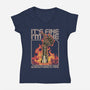 Robotic Hand Thumbs UP-Womens-V-Neck-Tee-Studio Mootant