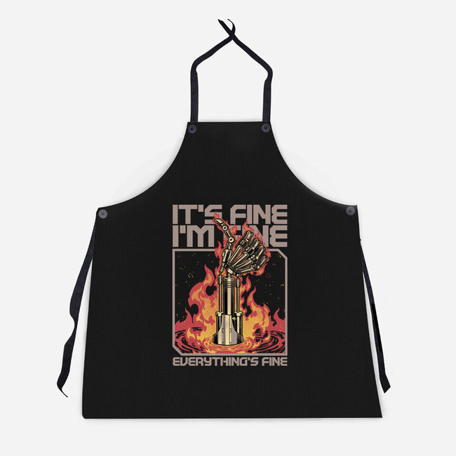 Robotic Hand Thumbs UP-Unisex-Kitchen-Apron-Studio Mootant