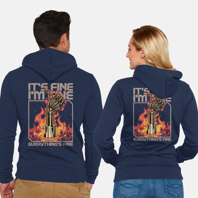 Robotic Hand Thumbs UP-Unisex-Zip-Up-Sweatshirt-Studio Mootant
