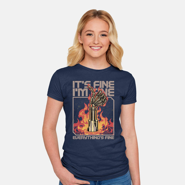 Robotic Hand Thumbs UP-Womens-Fitted-Tee-Studio Mootant