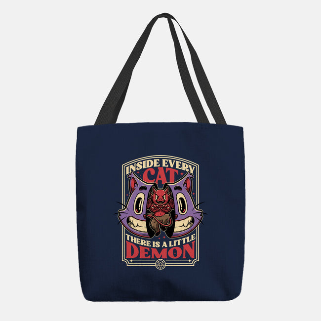 Cat Demon Inside-None-Basic Tote-Bag-Studio Mootant