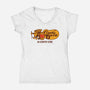 Cranky Barrel-Womens-V-Neck-Tee-Wheels