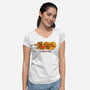 Cranky Barrel-Womens-V-Neck-Tee-Wheels