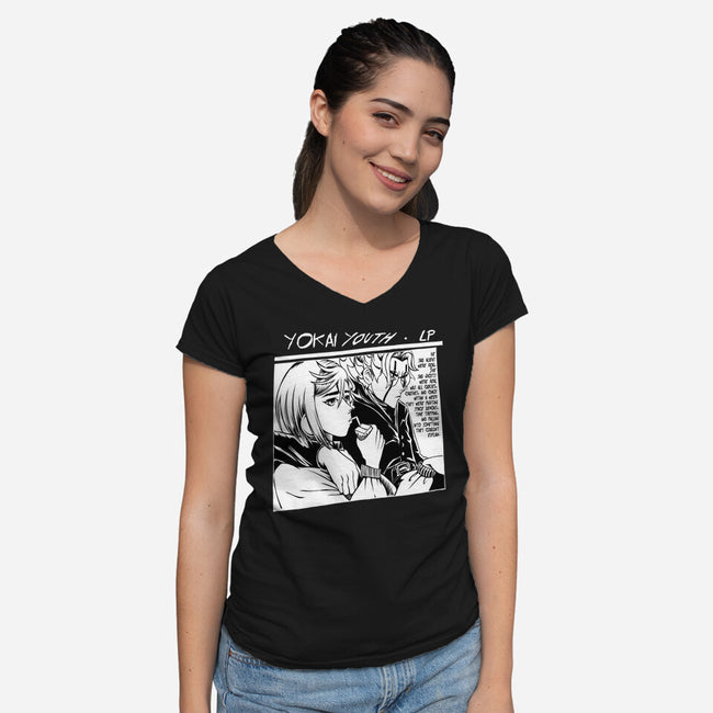 Yokai Youth-Womens-V-Neck-Tee-joerawks