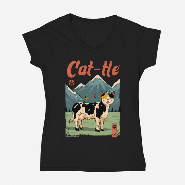 Cat-tle-Womens-V-Neck-Tee-vp021