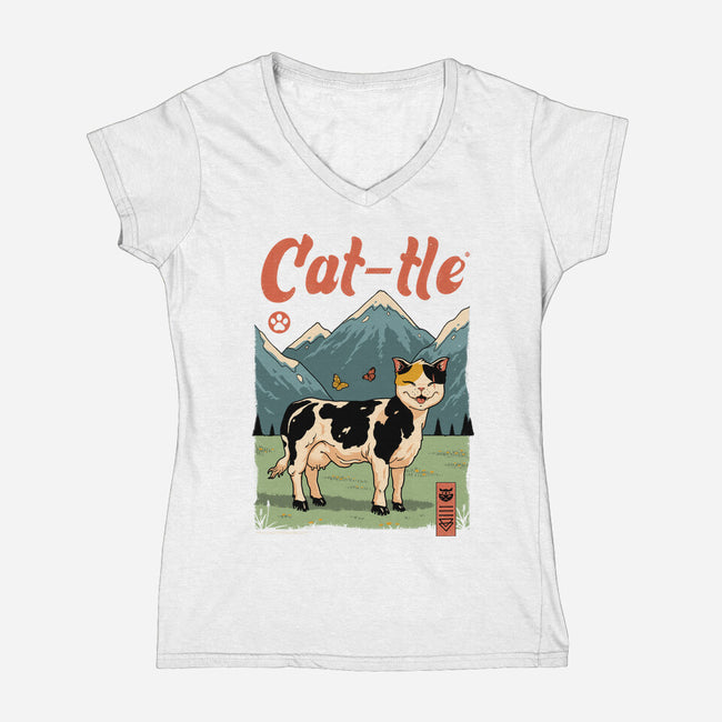 Cat-tle-Womens-V-Neck-Tee-vp021