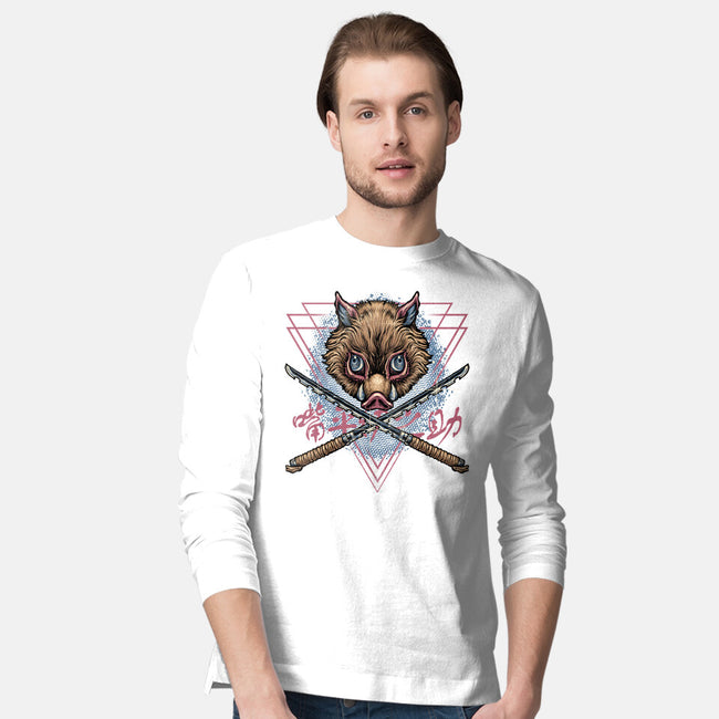 Raging Boar-Mens-Long Sleeved-Tee-glitchygorilla