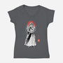 Doma Sumi-e-Womens-V-Neck-Tee-Astrobot Invention