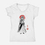 Doma Sumi-e-Womens-V-Neck-Tee-Astrobot Invention