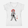 Akaza Sumi-e-Womens-V-Neck-Tee-Astrobot Invention
