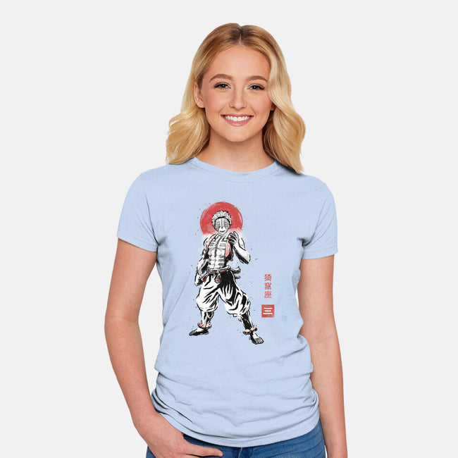 Akaza Sumi-e-Womens-Fitted-Tee-Astrobot Invention