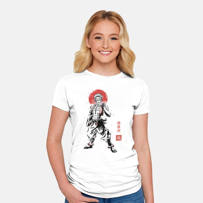 Akaza Sumi-e-Womens-Fitted-Tee-Astrobot Invention