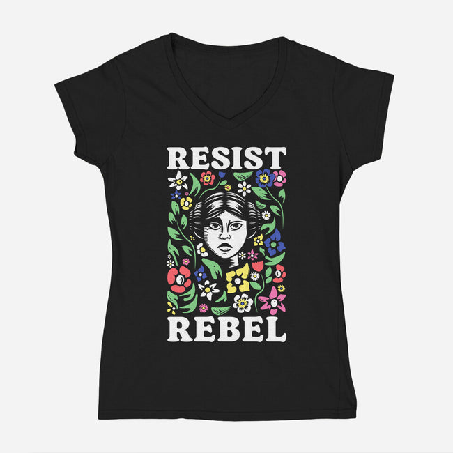 Resist Rebel-Womens-V-Neck-Tee-piercek26