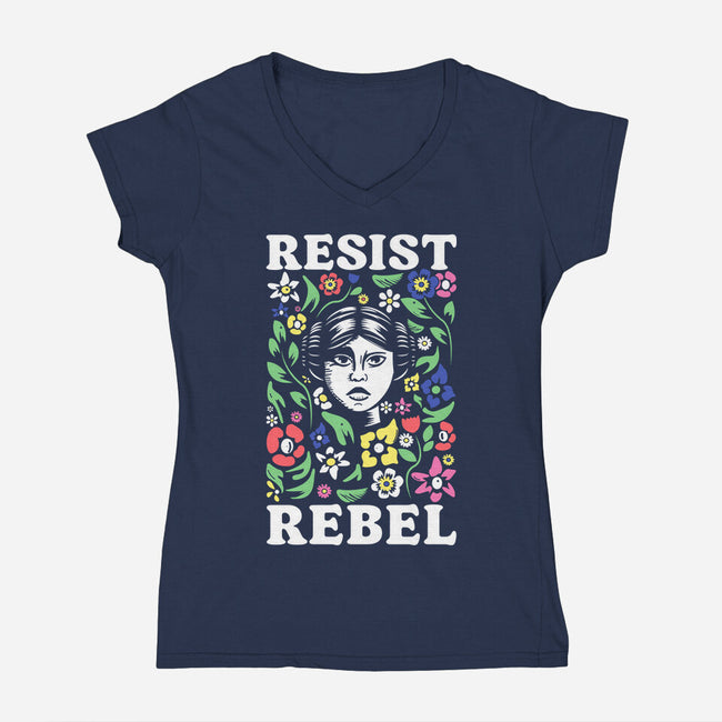 Resist Rebel-Womens-V-Neck-Tee-piercek26
