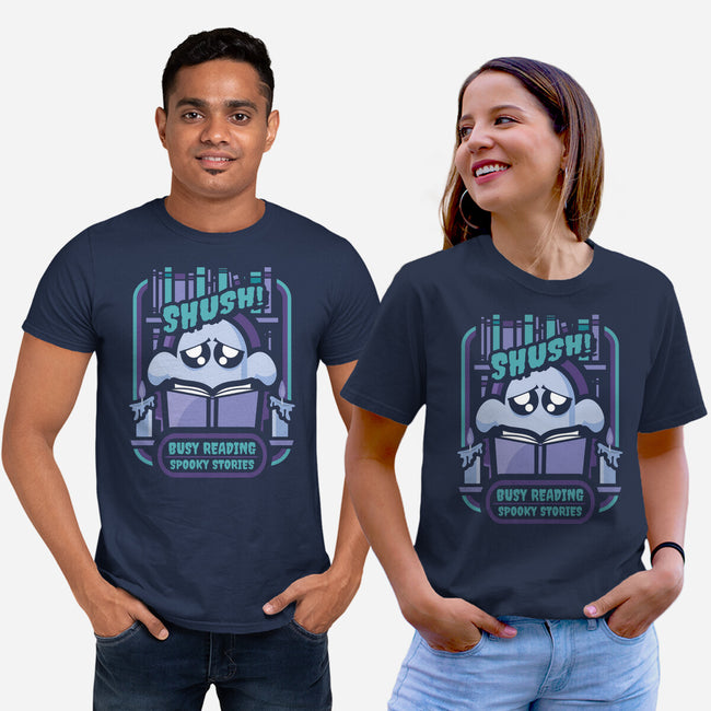Busy Reading-Unisex-Basic-Tee-jrberger