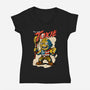 I’m With Toxie-Womens-V-Neck-Tee-palmstreet