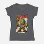 I’m With Toxie-Womens-V-Neck-Tee-palmstreet