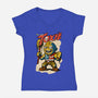 I’m With Toxie-Womens-V-Neck-Tee-palmstreet