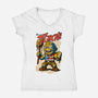 I’m With Toxie-Womens-V-Neck-Tee-palmstreet