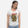 I’m With Toxie-Womens-V-Neck-Tee-palmstreet
