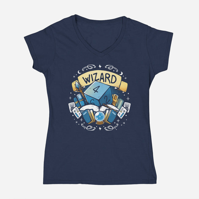 Wizard And Magic-Womens-V-Neck-Tee-Vallina84