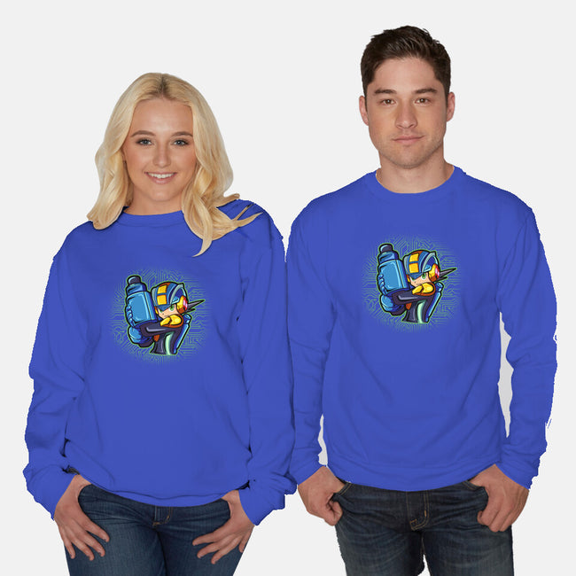 Cyber Warrior-Unisex-Crew Neck-Sweatshirt-nickzzarto