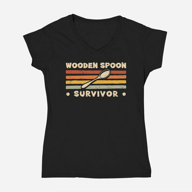 Wooden Spoon Survivor-Womens-V-Neck-Tee-retrodivision