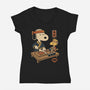 Sushi Tomodachi Club-Womens-V-Neck-Tee-Popnotic