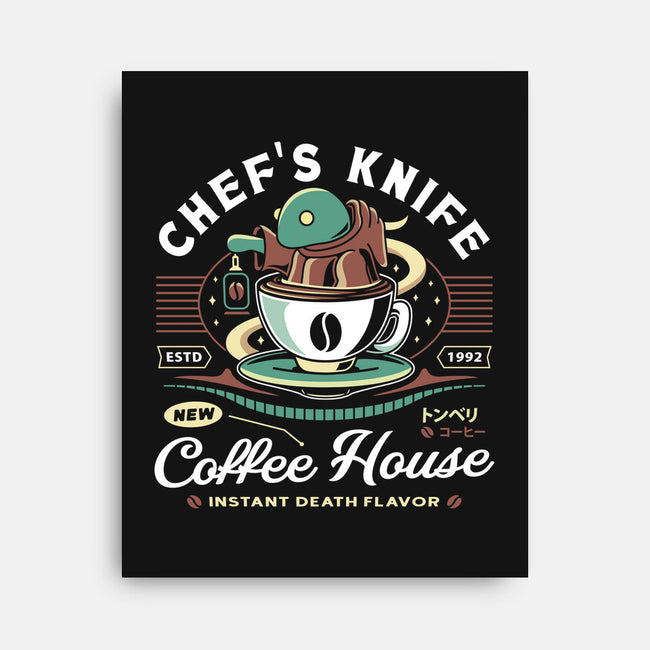 Chefs Knife Coffee Crest-None-Stretched-Canvas-LAGELANTEE
