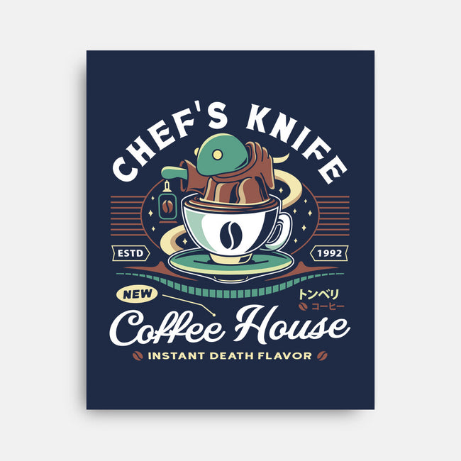 Chefs Knife Coffee Crest-None-Stretched-Canvas-LAGELANTEE