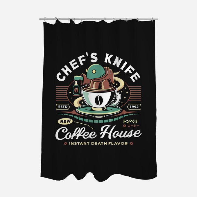 Chefs Knife Coffee Crest-None-Polyester-Shower Curtain-LAGELANTEE