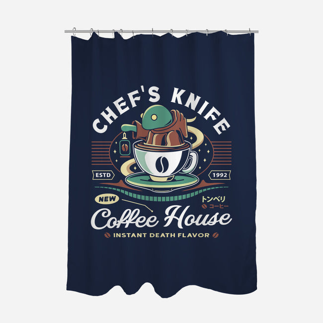 Chefs Knife Coffee Crest-None-Polyester-Shower Curtain-LAGELANTEE