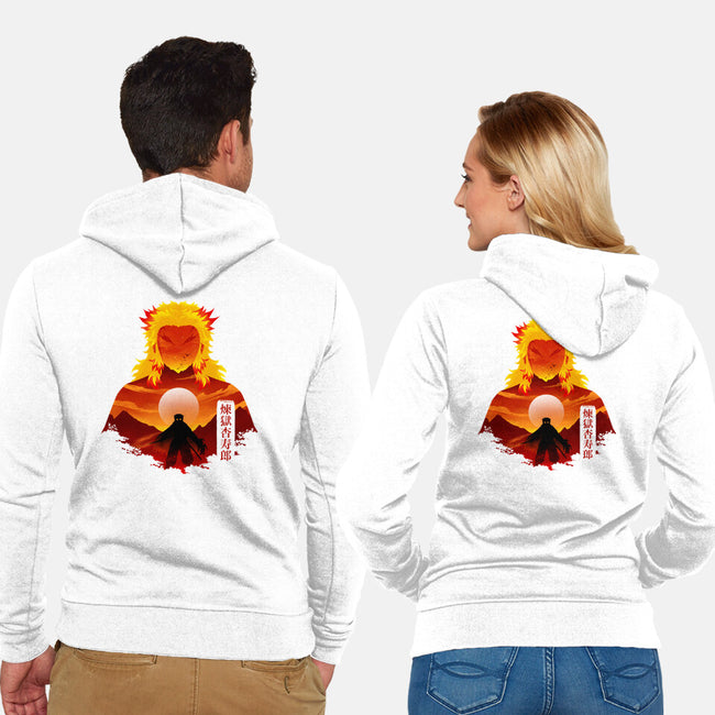 Flame Hashira-Unisex-Zip-Up-Sweatshirt-Dixie Z