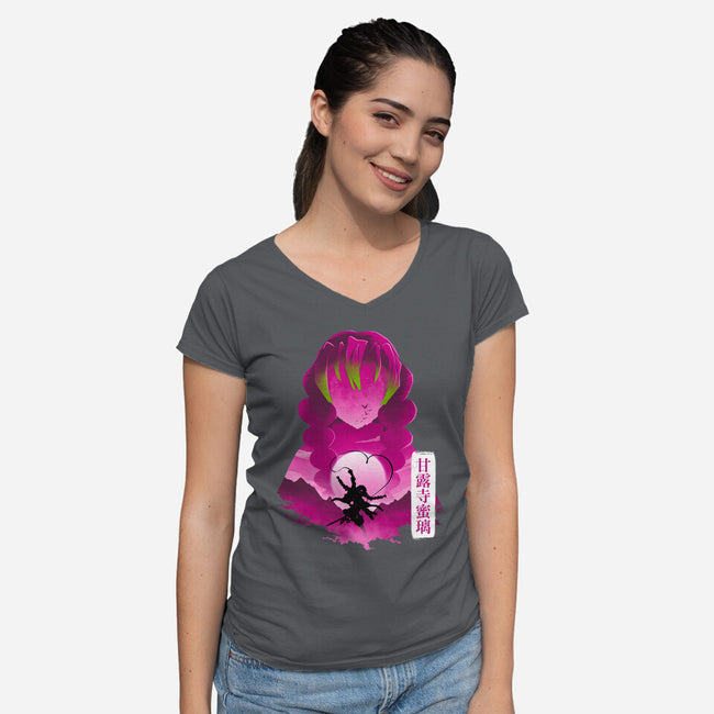 Love Hashira S-Womens-V-Neck-Tee-Dixie Z
