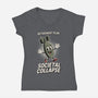 Retirement Plan-Womens-V-Neck-Tee-RoboMega