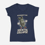 Retirement Plan-Womens-V-Neck-Tee-RoboMega