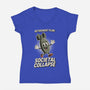 Retirement Plan-Womens-V-Neck-Tee-RoboMega