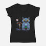 My Neighbor Derpy-Womens-V-Neck-Tee-Astrobot Invention