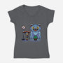 My Neighbor Derpy-Womens-V-Neck-Tee-Astrobot Invention