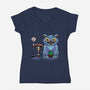My Neighbor Derpy-Womens-V-Neck-Tee-Astrobot Invention