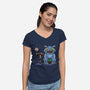 My Neighbor Derpy-Womens-V-Neck-Tee-Astrobot Invention