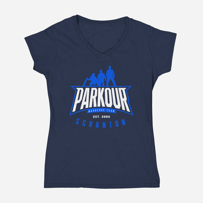 Parkour Team-Womens-V-Neck-Tee-Getsousa!