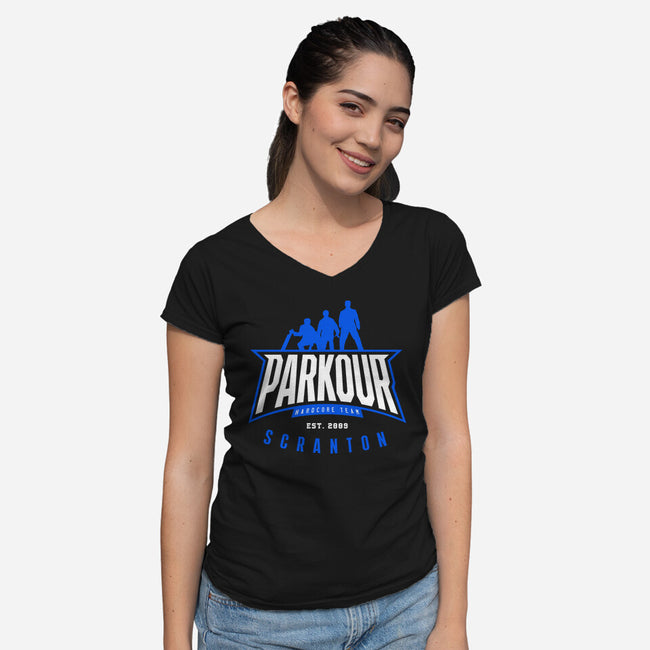 Parkour Team-Womens-V-Neck-Tee-Getsousa!