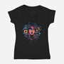 Rise From The Darkness-Womens-V-Neck-Tee-glitchygorilla