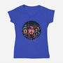 Rise From The Darkness-Womens-V-Neck-Tee-glitchygorilla